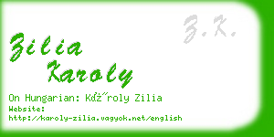 zilia karoly business card